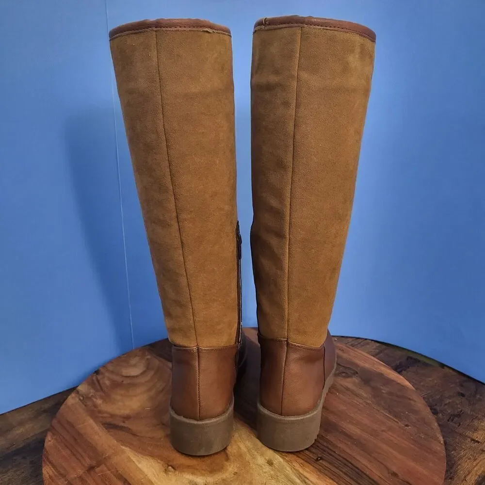 G.H. Bass Joyce Knee High Boot Brown Wedge Heel Women's 8.5M